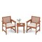 Costway 3 PCS Patio Furniture Set with 2 Seat Cushions Coffee Table Solid Wood Chairs